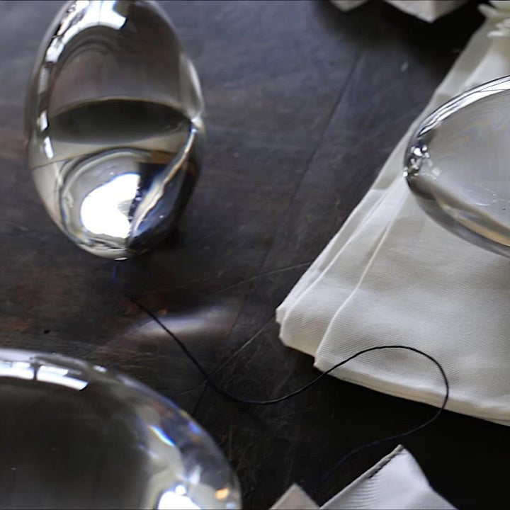 Oval Glass LED Table Lamp for Ambient Home Lighting