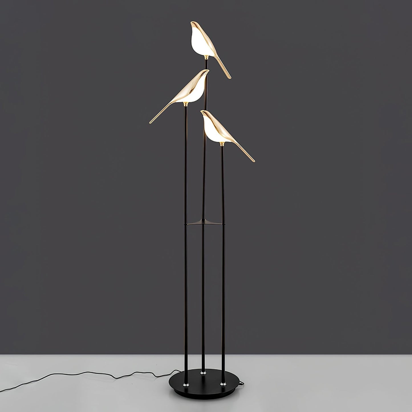Perch LED Floor Lamp with Magpie Silhouette