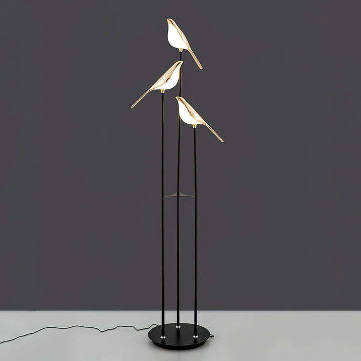 Perch LED Floor Lamp with Magpie Silhouette