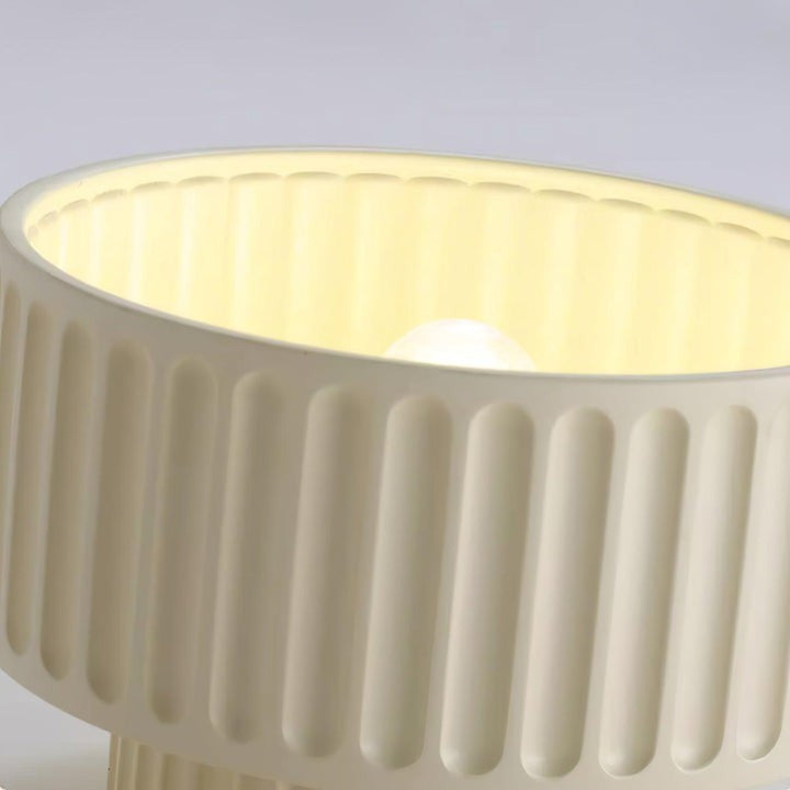 Pleated White Resin LED Ceiling Light