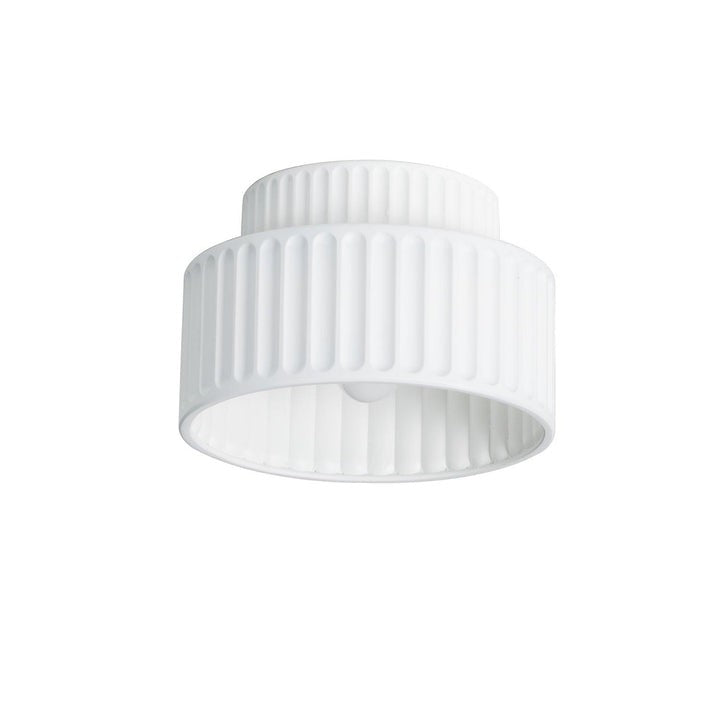 Pleated White Resin LED Ceiling Light