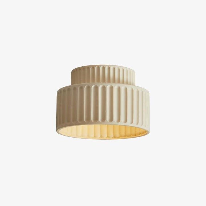 Pleated White Resin LED Ceiling Light