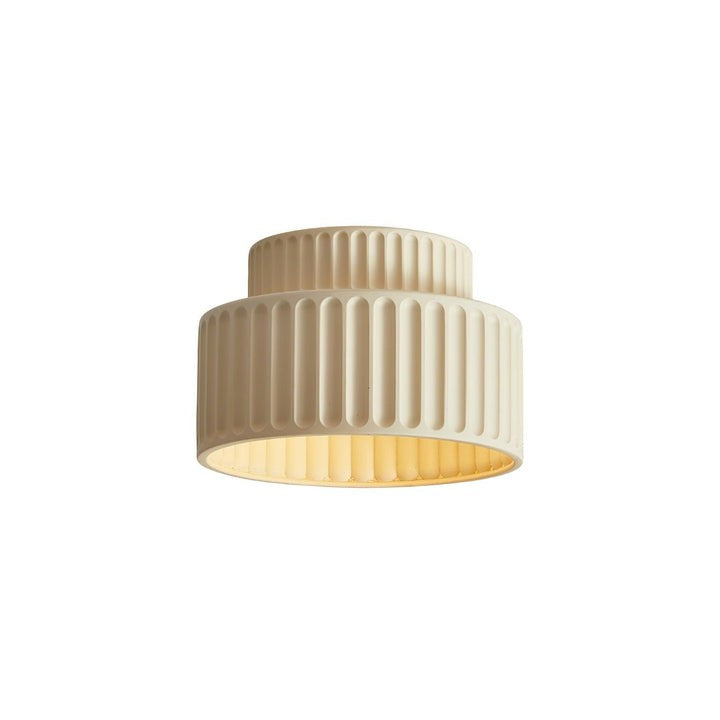Pleated White Resin LED Ceiling Light
