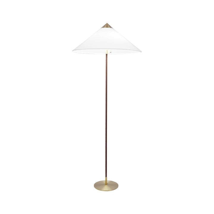 Rattan Stem Floor Lamp with White Fabric Shade