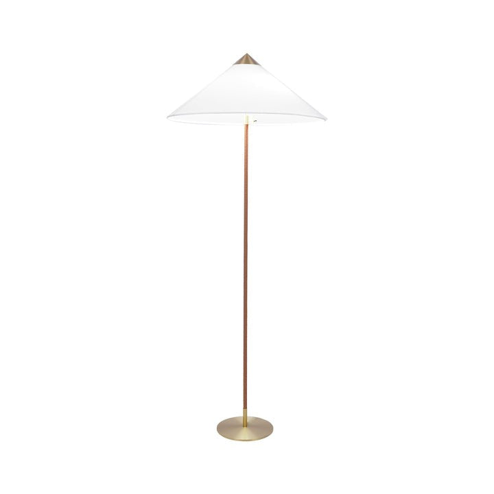 Rattan Stem Floor Lamp with White Fabric Shade