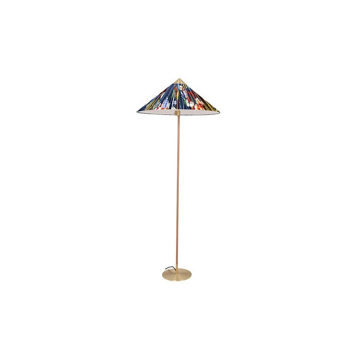 Rattan Stem Floor Lamp with White Fabric Shade