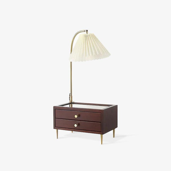 Reclaimed Wood Table Lamp with Drawer Storage