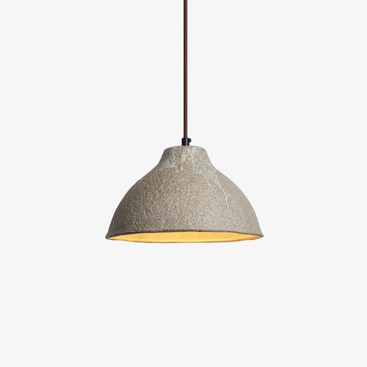 Retro Ceramic Pendant Light with Rustic Wabi-Sabi Finish