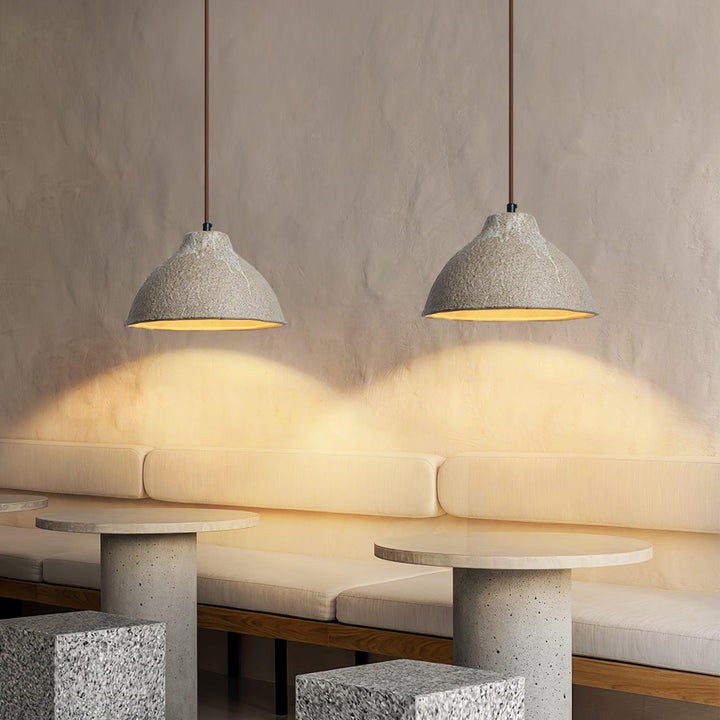 Retro Ceramic Pendant Light with Rustic Wabi-Sabi Finish