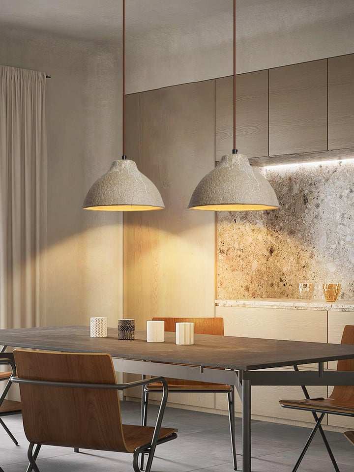 Retro Ceramic Pendant Light with Rustic Wabi-Sabi Finish