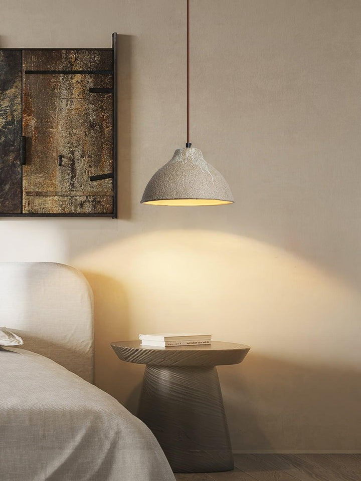 Retro Ceramic Pendant Light with Rustic Wabi-Sabi Finish