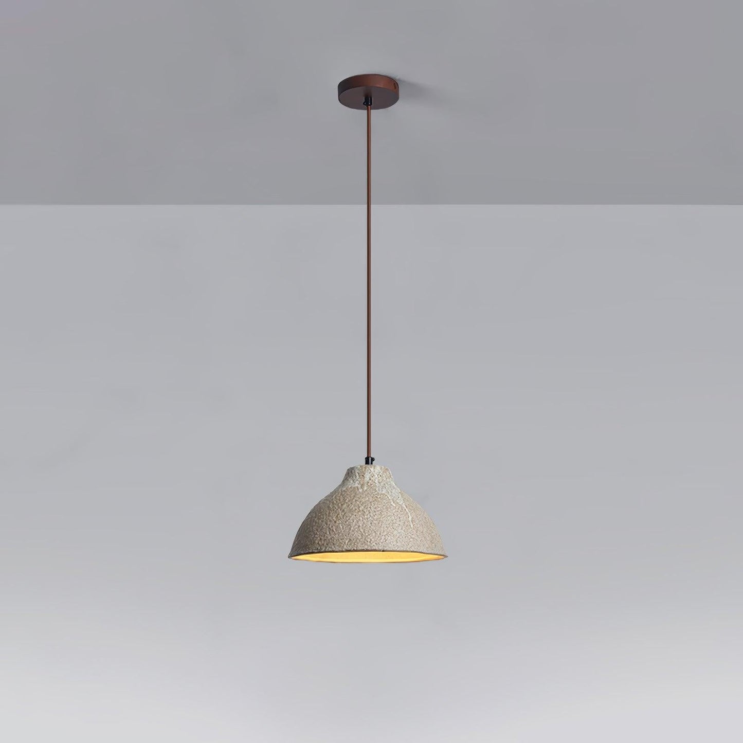 Retro Ceramic Pendant Light with Rustic Wabi-Sabi Finish