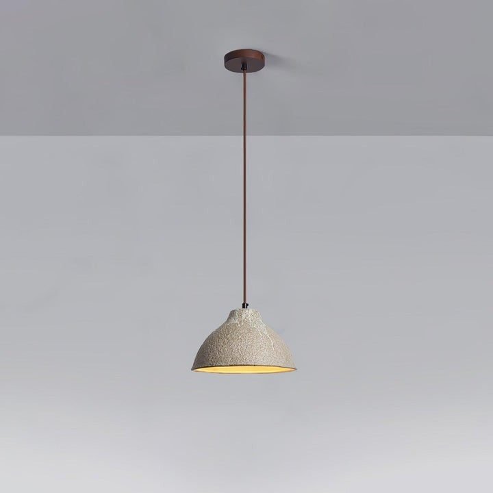 Retro Ceramic Pendant Light with Rustic Wabi-Sabi Finish