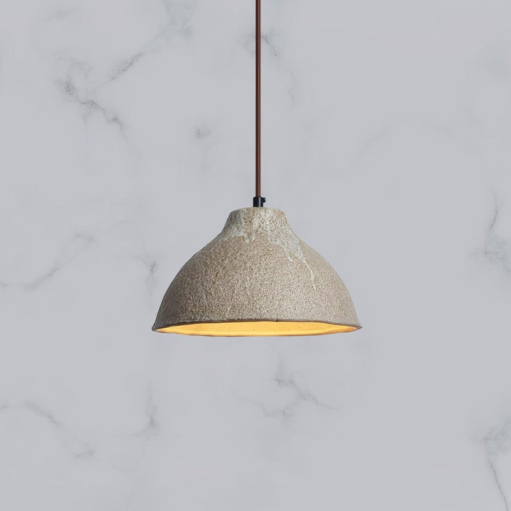 Retro Ceramic Pendant Light with Rustic Wabi-Sabi Finish