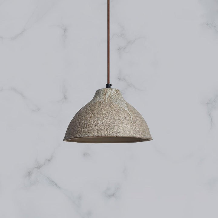 Retro Ceramic Pendant Light with Rustic Wabi-Sabi Finish
