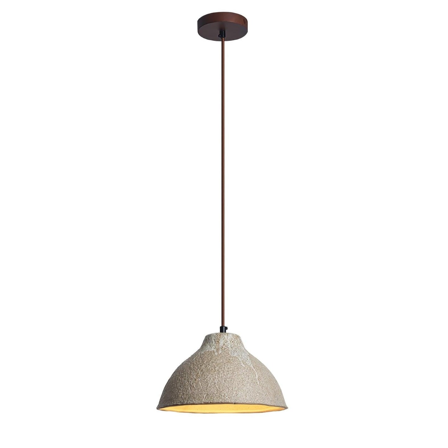 Retro Ceramic Pendant Light with Rustic Wabi-Sabi Finish