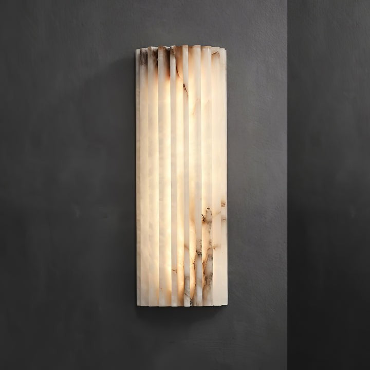 Ribbed Alabaster LED Wall Sconce