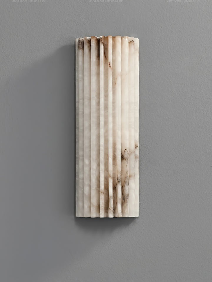 Ribbed Alabaster LED Wall Sconce