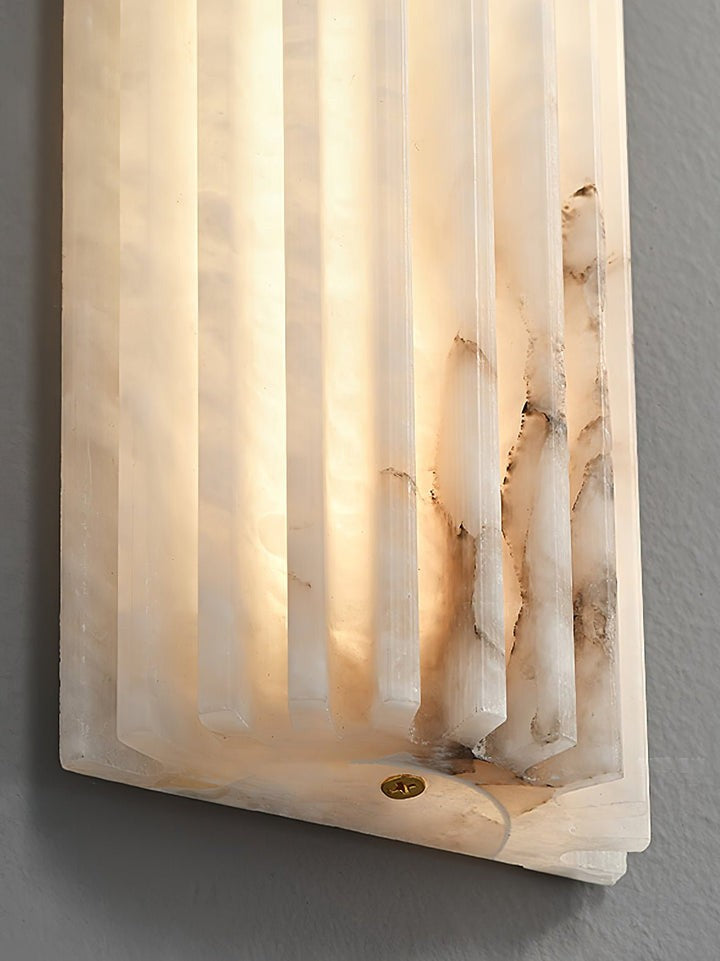 Ribbed Alabaster LED Wall Sconce