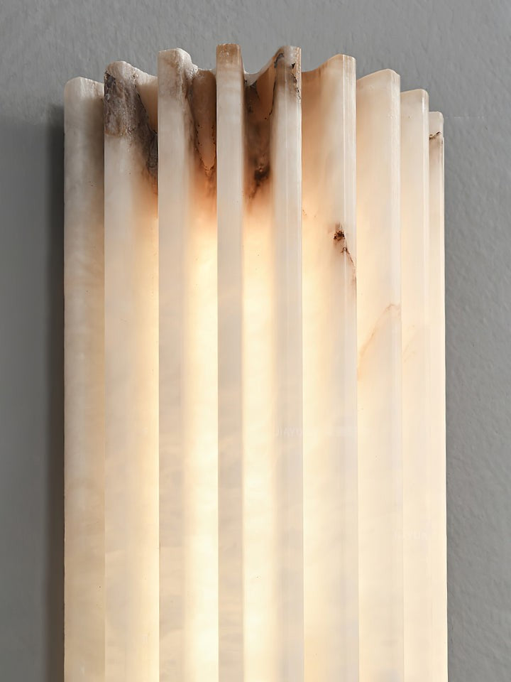 Ribbed Alabaster LED Wall Sconce