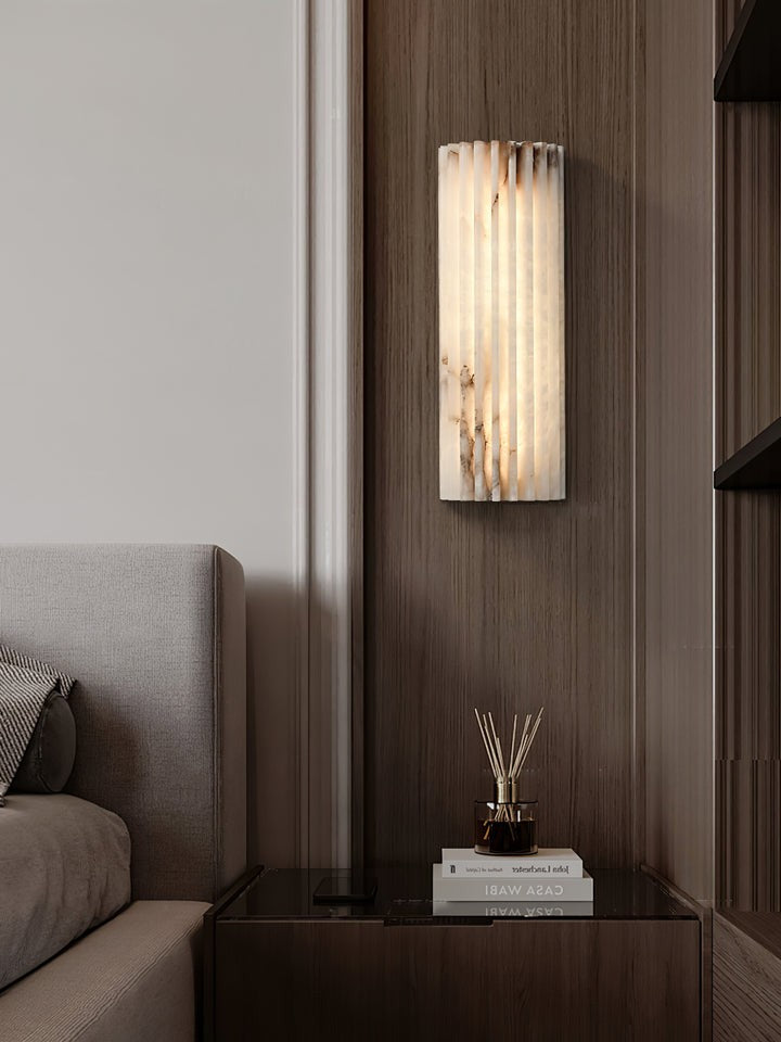 Ribbed Alabaster LED Wall Sconce