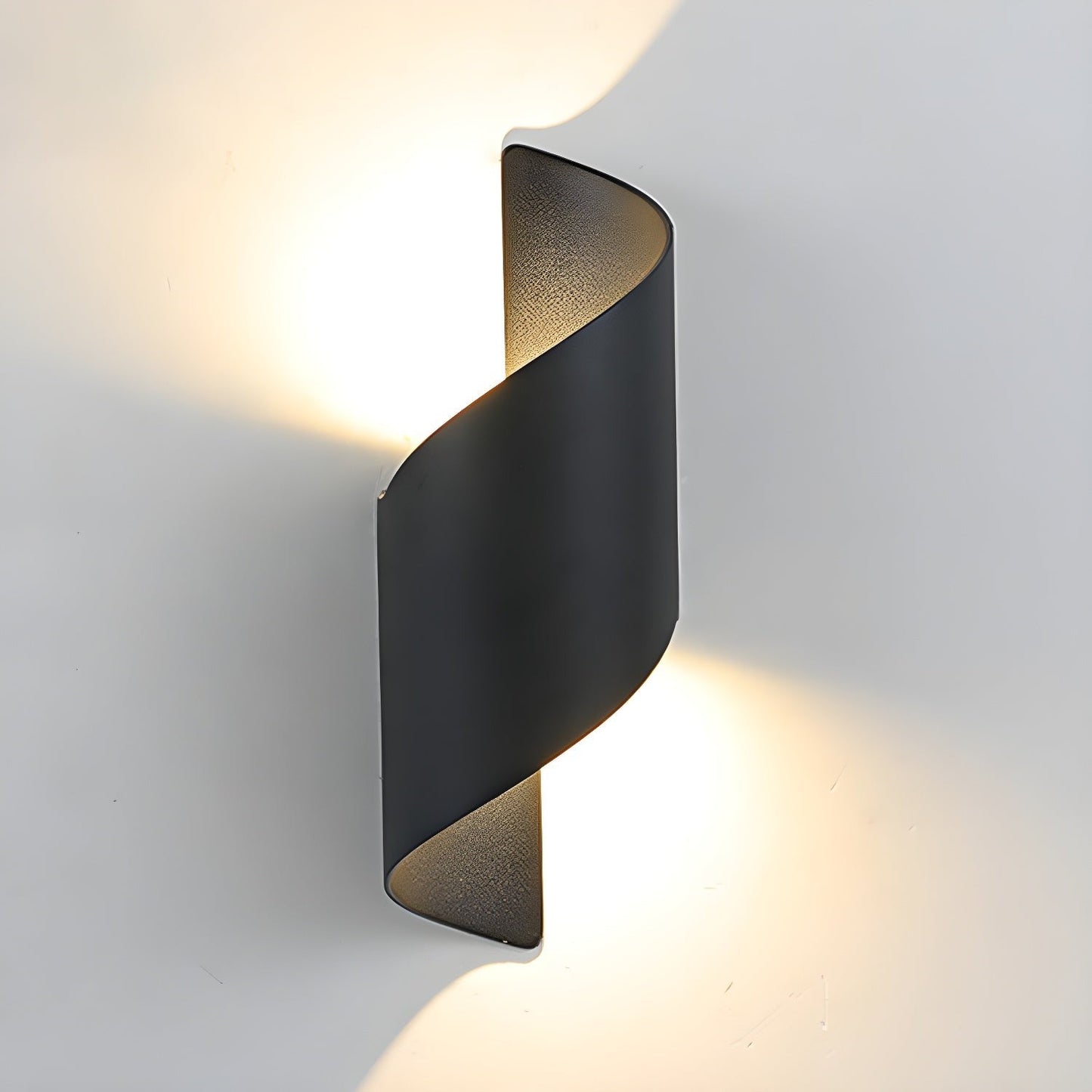 Ribbon-Style Dual LED Wall Sconce in Black and Gold