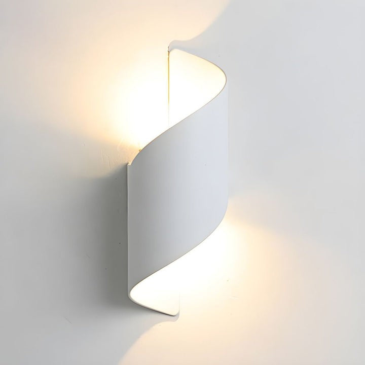 Ribbon-Style Dual LED Wall Sconce in Black and Gold