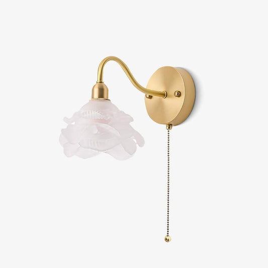 Rose-Inspired Brass Wall Sconce