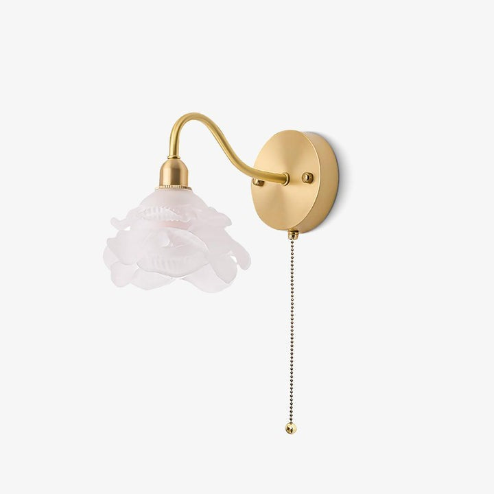 Rose-Inspired Brass Wall Sconce