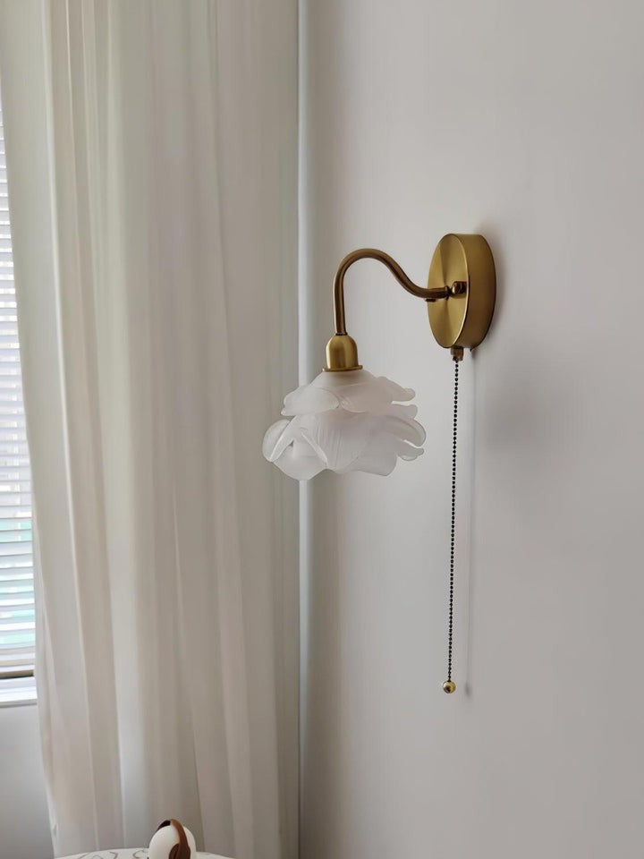 Rose-Inspired Brass Wall Sconce