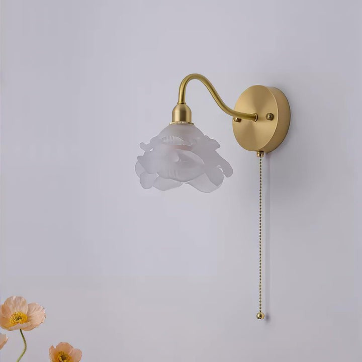 Rose-Inspired Brass Wall Sconce