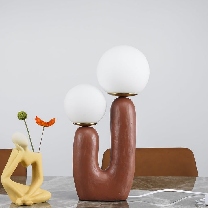 Rough Finish Resin Table Lamp with LED G9 Bulb – Modern Indoor Accent Light