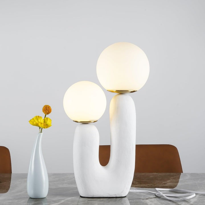 Rough Finish Resin Table Lamp with LED G9 Bulb – Modern Indoor Accent Light