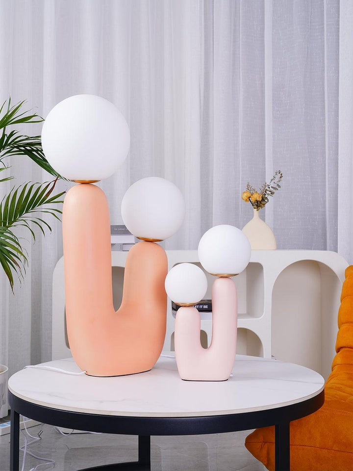 Rough Finish Resin Table Lamp with LED G9 Bulb – Modern Indoor Accent Light