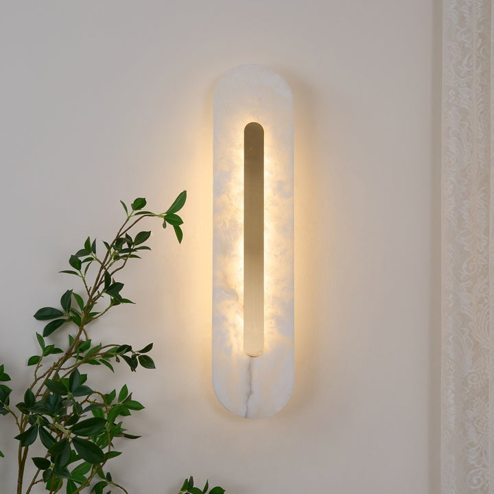 Round Alabaster LED Wall Sconce