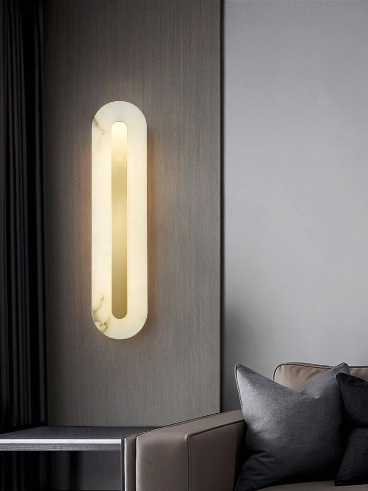 Round Alabaster LED Wall Sconce