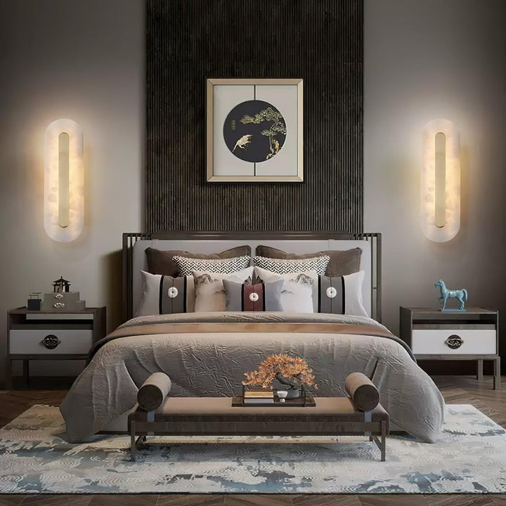 Round Alabaster LED Wall Sconce