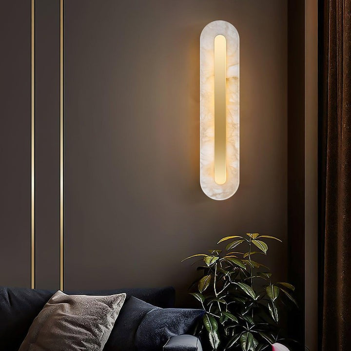 Round Alabaster LED Wall Sconce