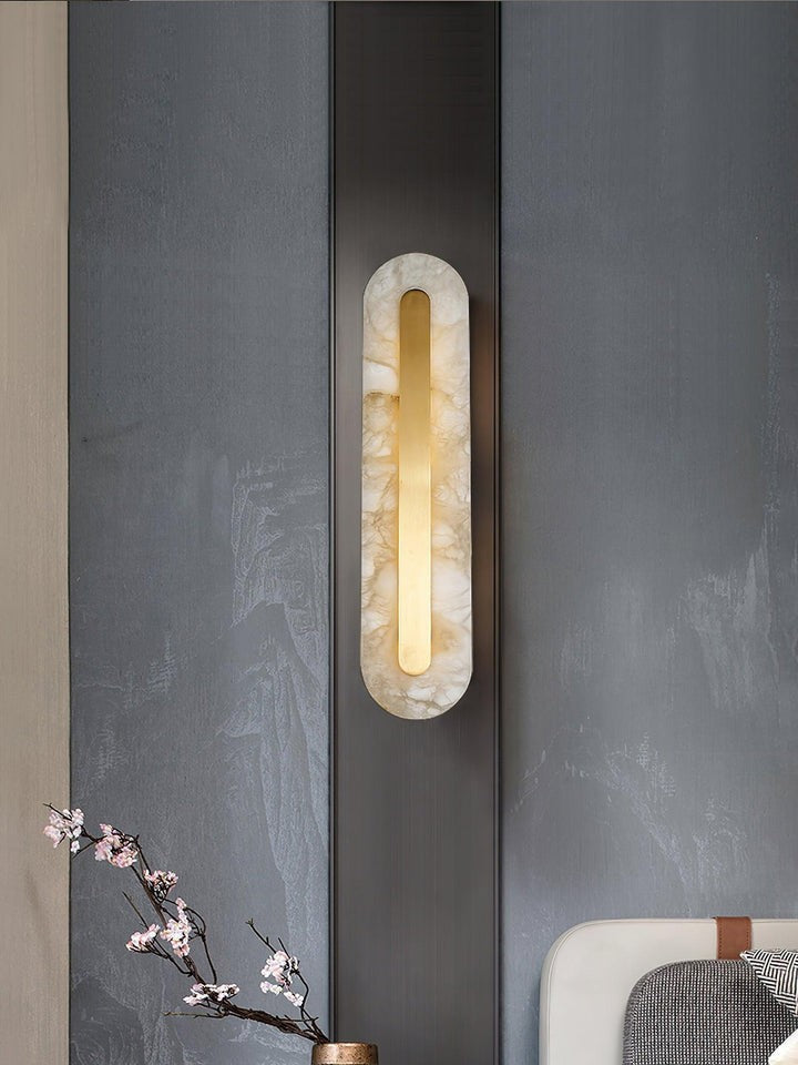 Round Alabaster LED Wall Sconce
