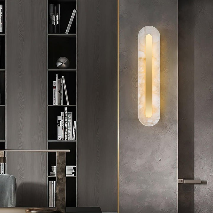 Round Alabaster LED Wall Sconce