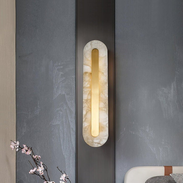 Round Alabaster LED Wall Sconce