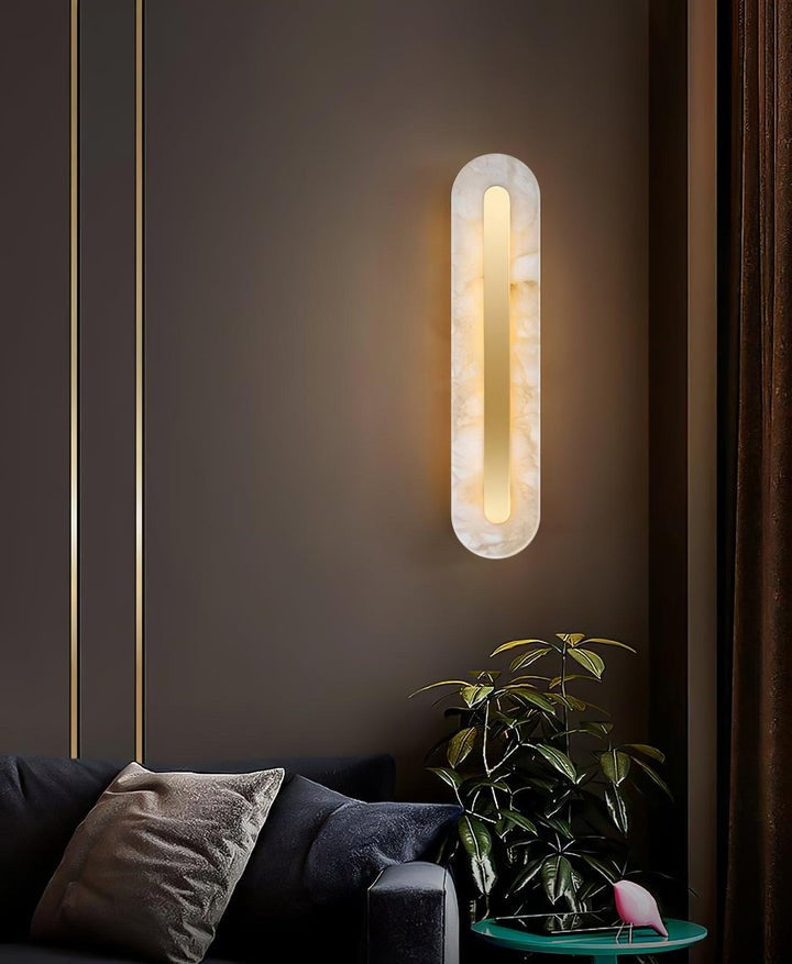 Round Alabaster LED Wall Sconce