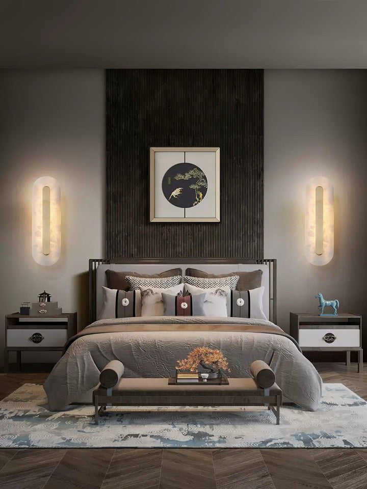 Round Alabaster LED Wall Sconce