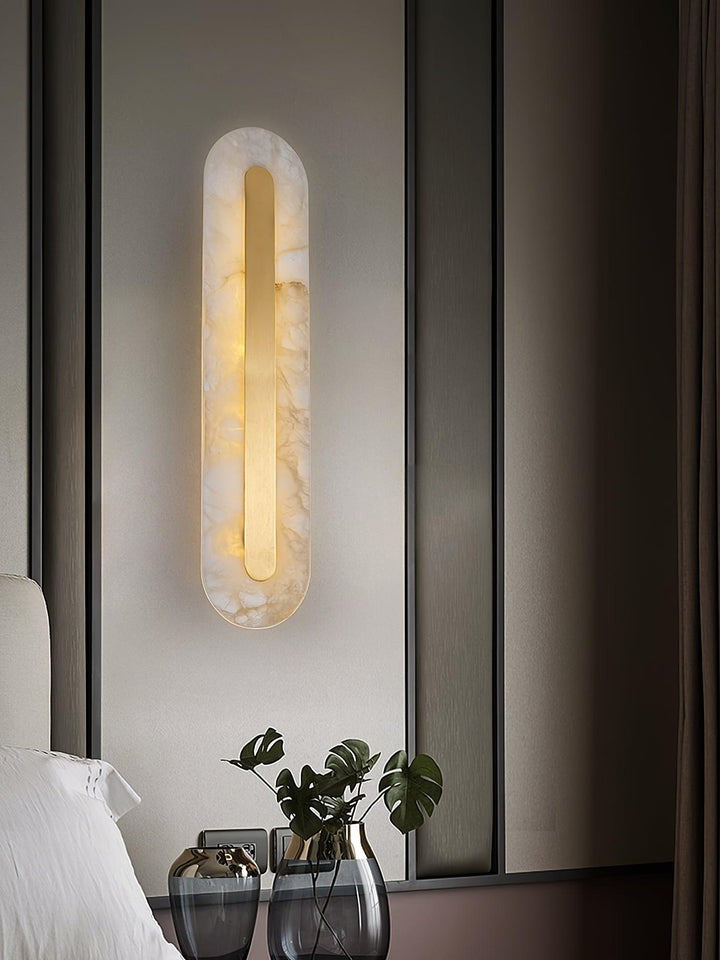 Round Alabaster LED Wall Sconce