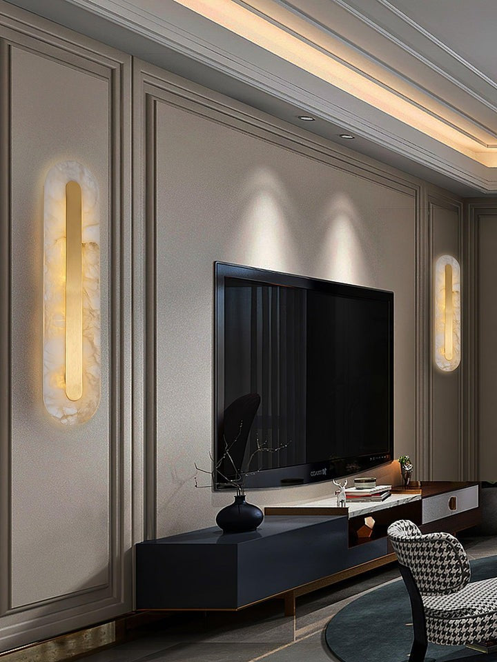 Round Alabaster LED Wall Sconce