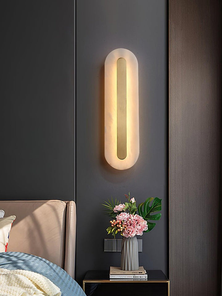 Round Alabaster LED Wall Sconce