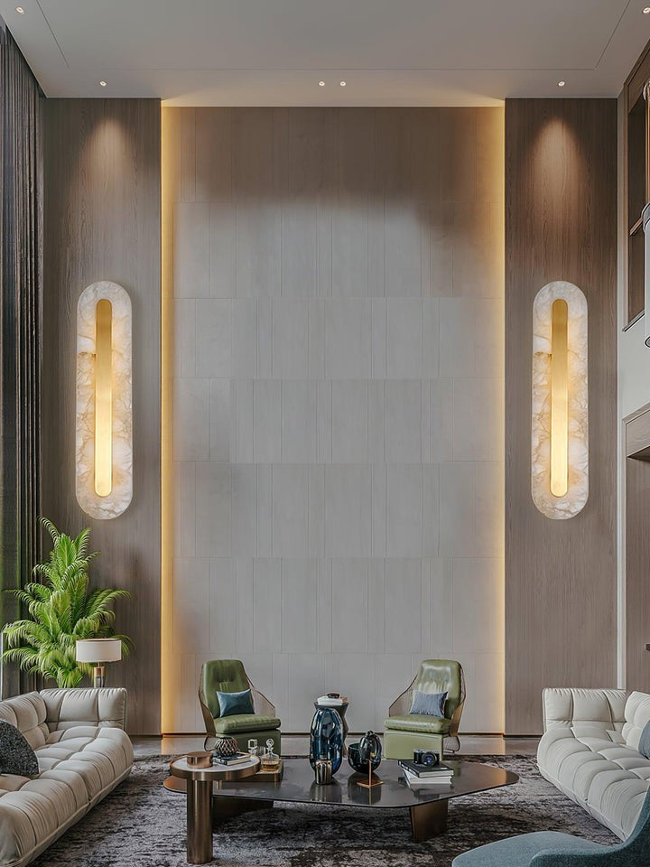 Round Alabaster LED Wall Sconce