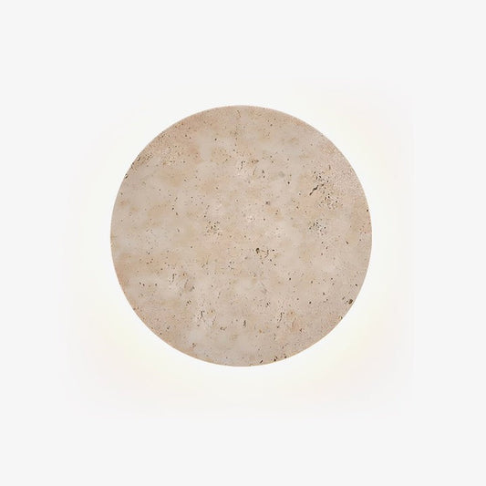 Round Travertine LED Wall Sconce