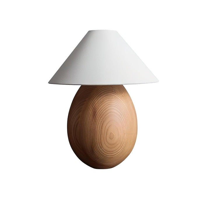 Rustic Wood Table Lamp with Soft Fabric Shade