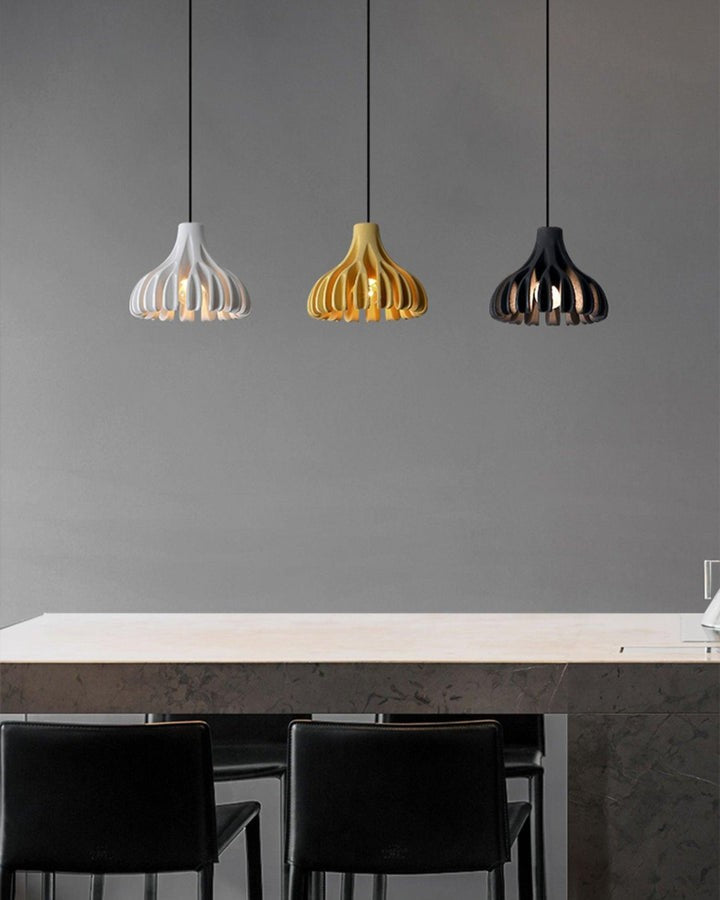 Sculptural Coral Resin Arc Pendant Light
